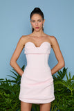 VESTIDO CURTO MARI PREGAS SOBREPOSTAS COLEÇÃO VERÃO 26