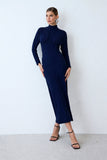 VESTIDO MIDI GOLA ALTA FRANZIDOS LATERAIS E COSTAS COLEÇÃO INVERNO 26