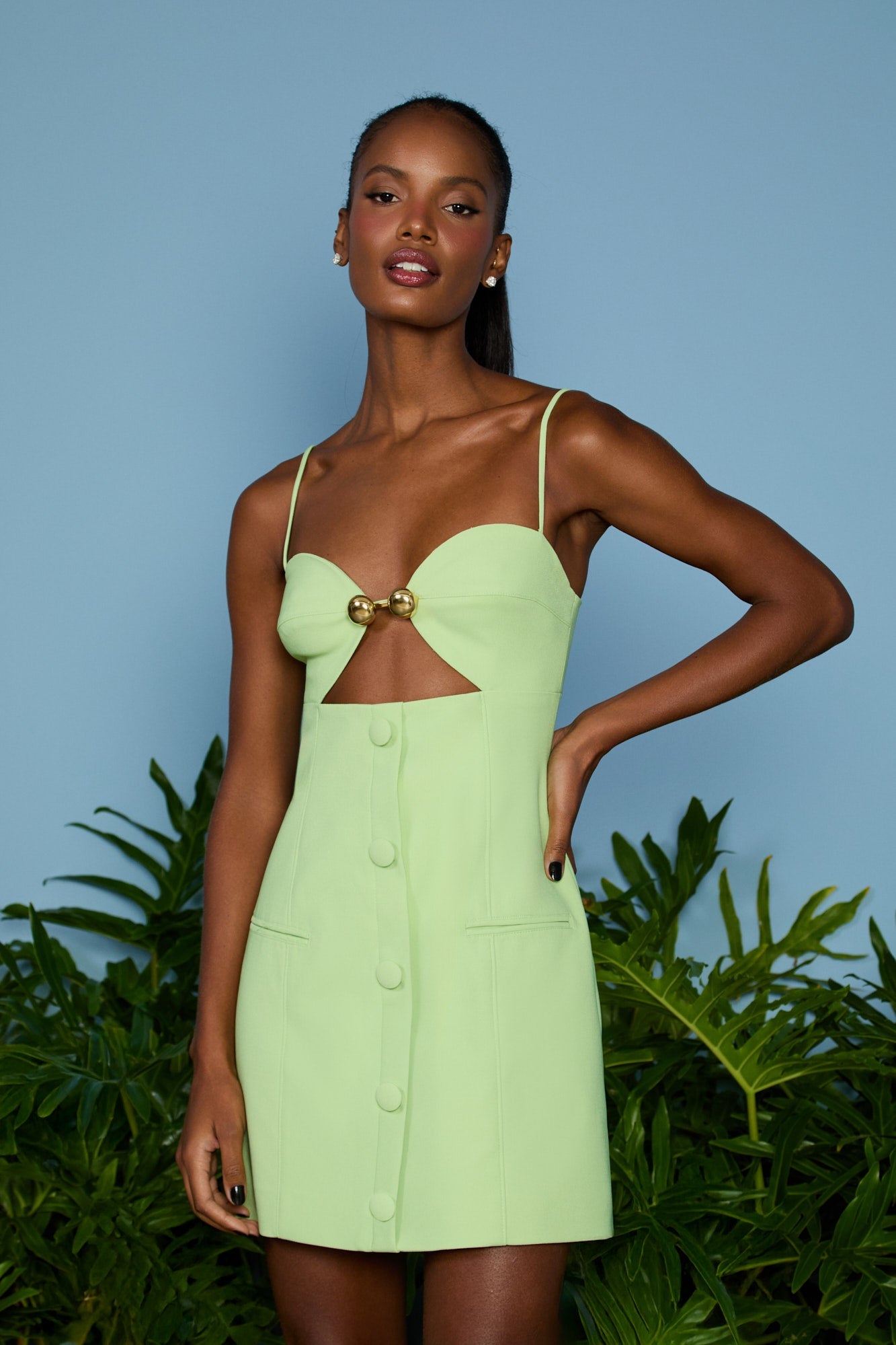 VESTIDO CURTO IRIS BOTÕES FRONTAIS COLEÇÃO VERÃO 26