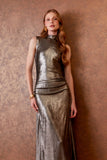 VESTIDO LONGO GOLA FOIL COLEÇÃO INVERNO 25
