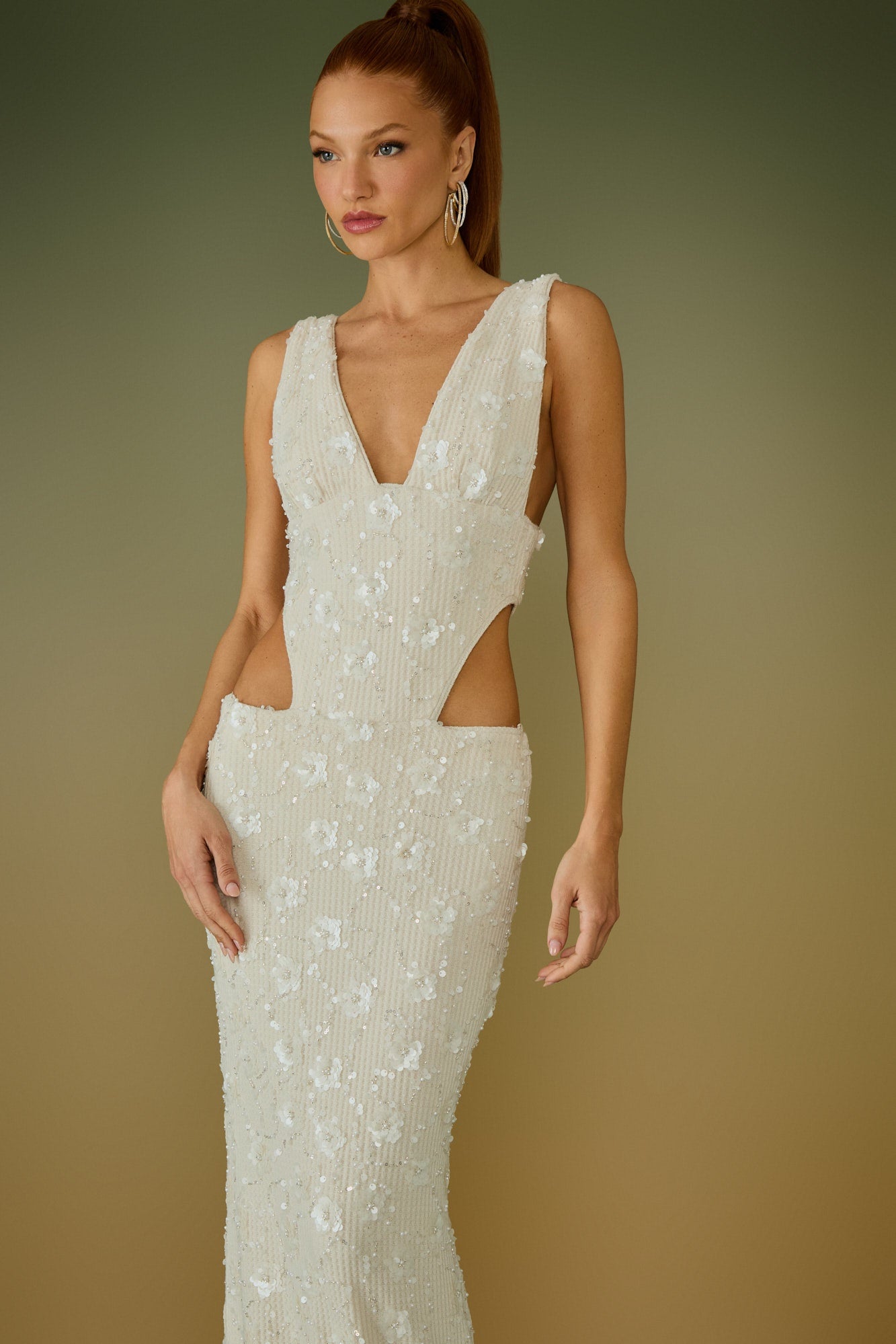 VESTIDO LONGO BELA MALHA BORDADA COLEÇÃO ALTO VERÃO 26