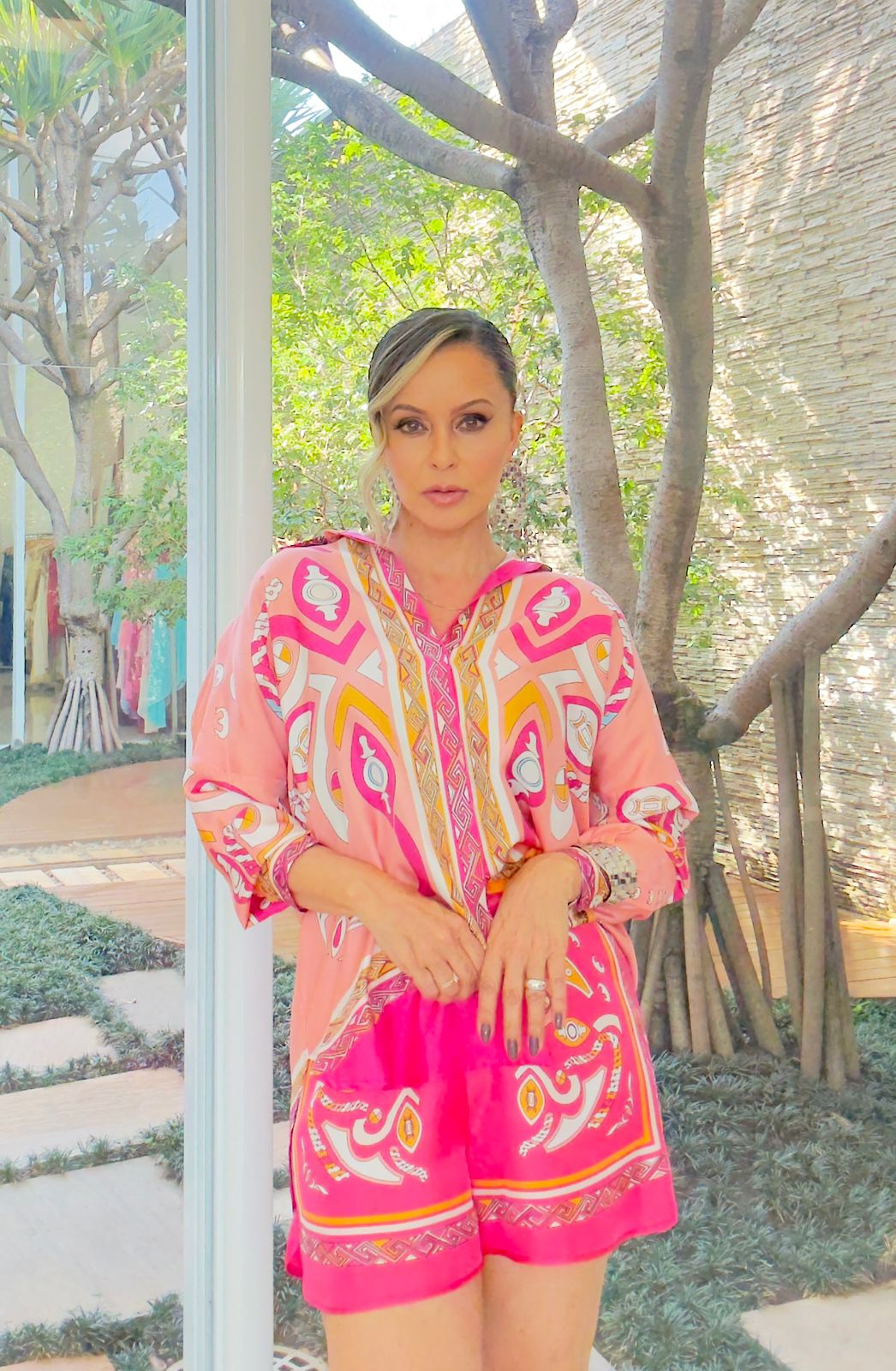 CAMISA ZEUGMA DE SEDA ROSA GRANDE COLEÇÃO VERÃO 26