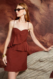 VESTIDO CURTO BABADO BASQUE COLEÇÃO ALTO VERÃO 26