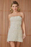 VESTIDO CURTO AURORA FLOR 3D COLEÇÃO INVERNO 25