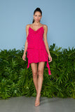 VESTIDO CURTO MARINA BABADO VERTICAL COLEÇÃO VERÃO 26