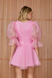 VESTIDO CURTO LOREN FLORES APLICADAS COLEÇÃO INVERNO 25