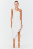 VESTIDO MIDI UM OMBRO SÓ COM RENDA COLEÇÃO VERÃO 24