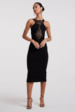 VESTIDO MIDI COM DETALHE DE RENDA NA FRENTE COLEÇÃO INVERNO 23