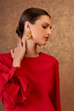 VESTIDO CURTO DETALHE PUNHO COLEÇÃO INVERNO 25