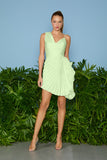 VESTIDO CURTO JADE PLISSADO COLEÇÃO VERÃO 26