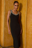 VESTIDO MIDI BORDADO STRASS COLEÇÃO INVERNO 26