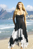VESTIDO MIDI ACINTURADO RECORTE BUSTO DETALHES RENDA COLEÇÃO VERÃO 27