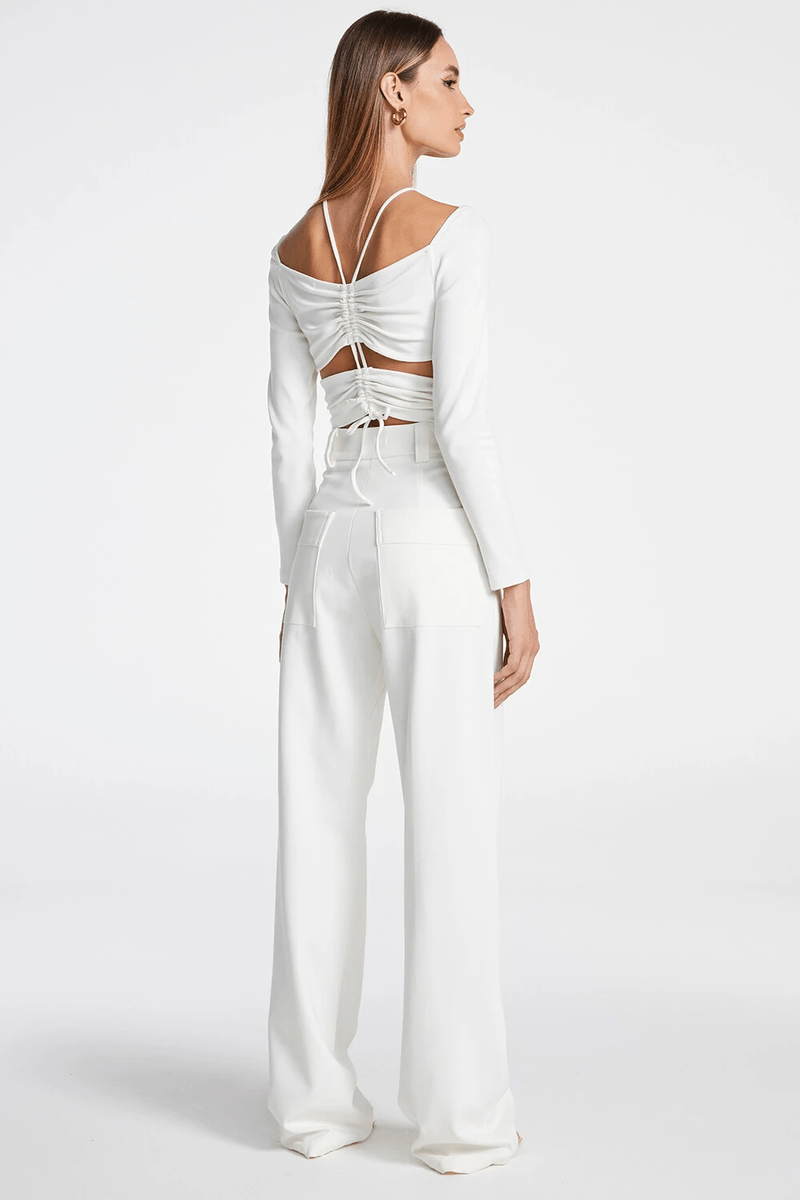 CALÇA PANTALONA COM FRISOS COLEÇÃO VERÃO 24