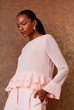 BLUSA TRANSPARENCIA BABADO DUPLO COLEÇÃO INVERNO 25
