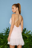 VESTIDO CURTO LAURA BABADOS DECOTE COLEÇÃO VERÃO 26
