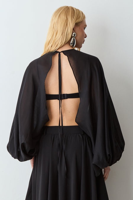 BLUSA CAPA ABERTURA FRONTAL MANGAS BUFANTES COLEÇÃO VERÃO 27