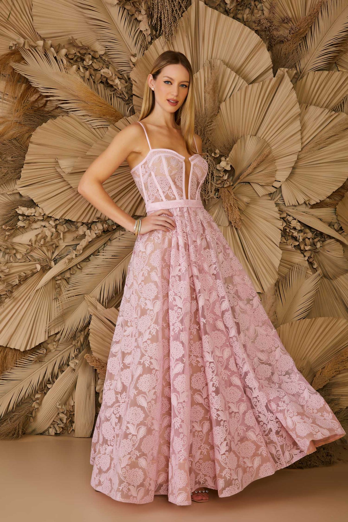 VESTIDO LONGO BORDADO DELICADO COLEÇÃO ALTO VERÃO 24