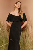 VESTIDO MIDI RECORTE BABADO COLEÇÃO VERÃO 26