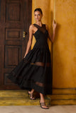 VESTIDO MIDI MIX DETALHE DECOTE COLEÇÃO INVERNO 26