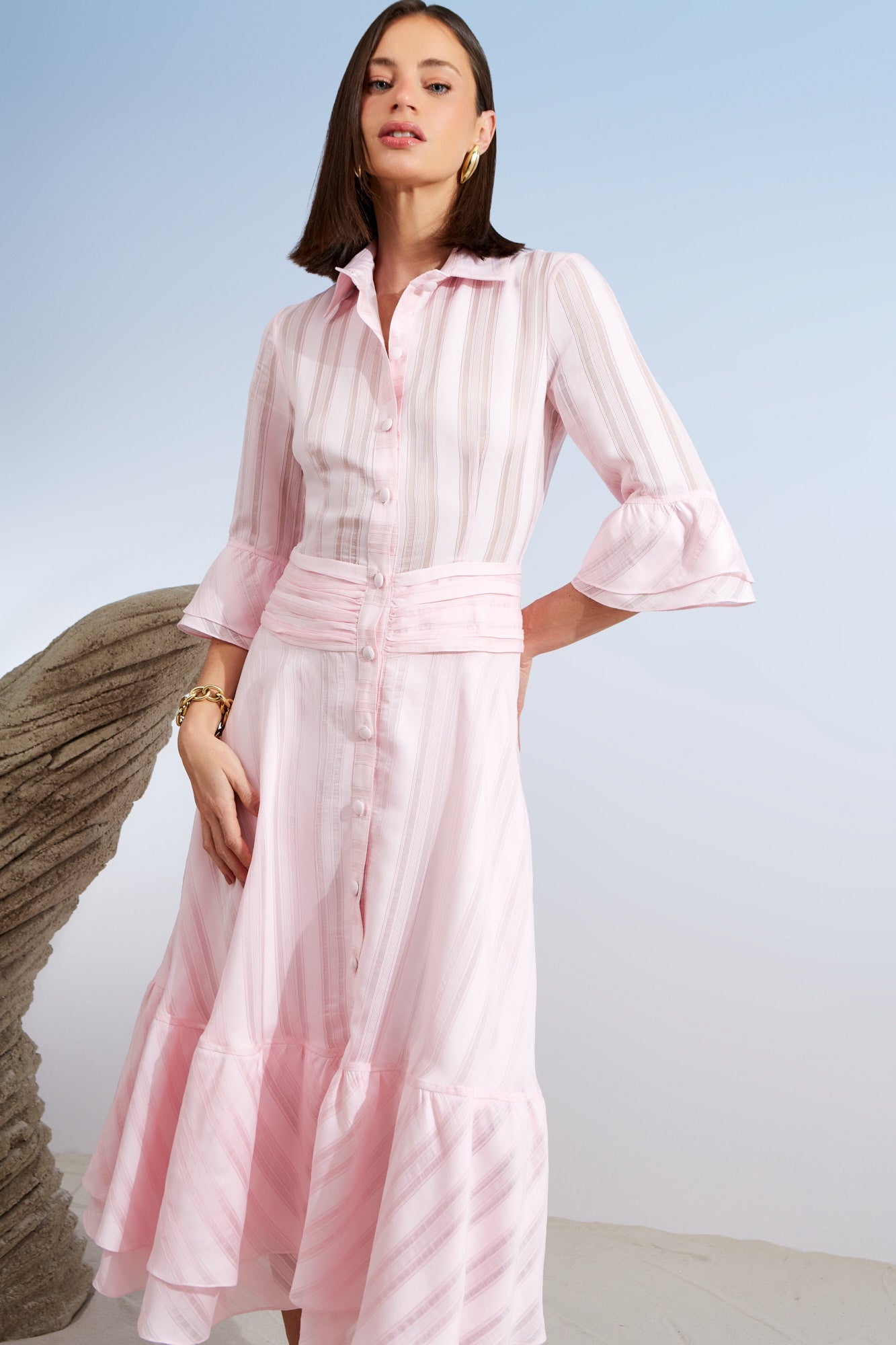 VESTIDO MIDI BRANNE LISTRAS COLEÇÃO ALTO VERÃO 26