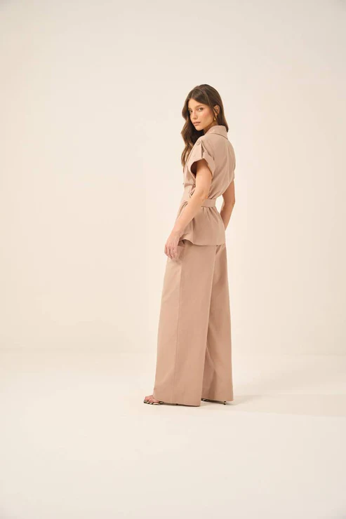 CONJUNTO COLETE COM CALÇA LINHO ALGODÃO COLEÇÃO INVERNO 25