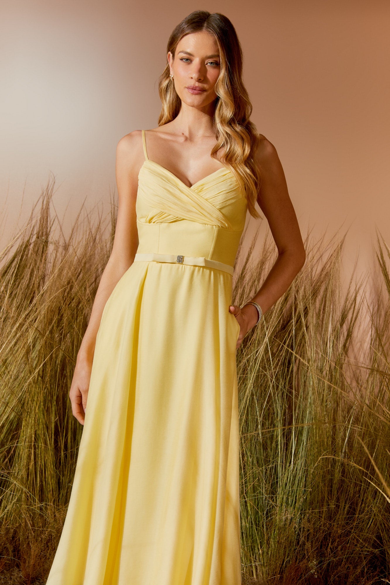 VESTIDO MIDI DECOTE TRANSPASSADO COLEÇÃO VERÃO 26
