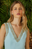VESTIDO DECOTE V BORDADO COLEÇÃO VERÃO 24