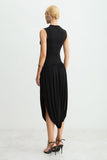 VESTIDO MIDI SAIA BALONE COM TRANSPASSE E ABERTURA COLEÇÃO INVERNO 26