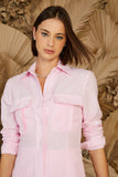 CONJUNTO DE CAMISA PREGA LINHO E TOP DETALHE FLOR COLEÇÃO ALTO VERÃO 24