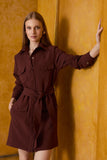 VESTIDO CURTO CHEMISE CREPE COLEÇÃO INVERNO 26
