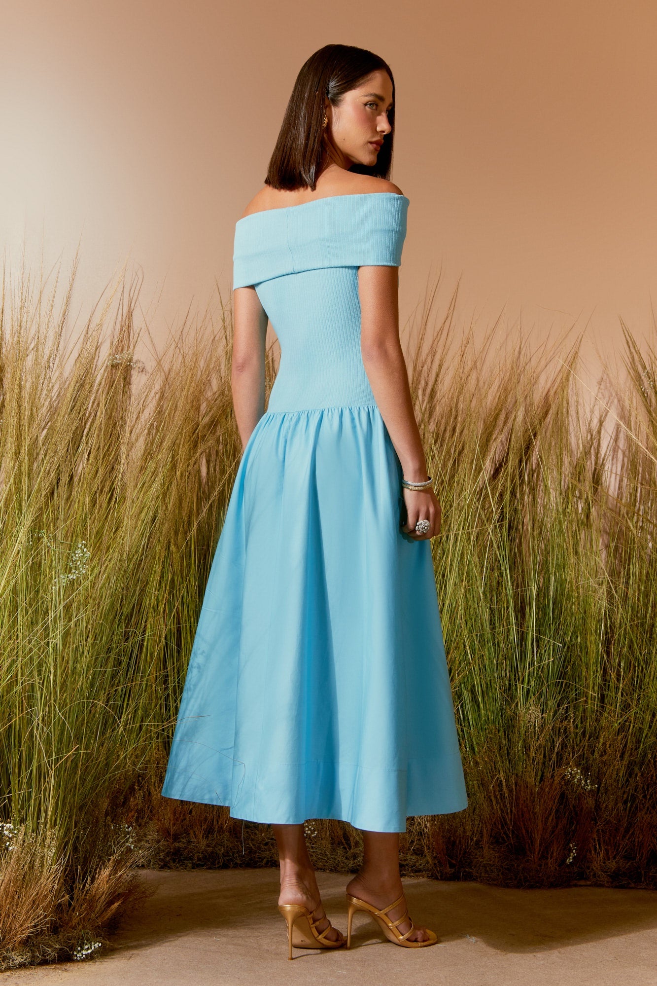 VESTIDO MIDI CANELADO MIX COLEÇÃO VERÃO 26