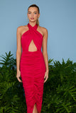 VESTIDO MIDI LUANA ABERTURA FRONTAL COLEÇÃO VERÃO 26