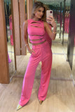CONJUNTO DE BLUSA REGATA RECORTES E CALÇA PANTALONA COLEÇÃO VERÃO 24