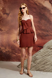 VESTIDO CURTO BABADO BASQUE COLEÇÃO ALTO VERÃO 26