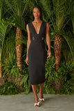 VESTIDO MIDI REGULADOR METAL COSTAS COLEÇÃO VERÃO 24