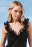 VESTIDO CURTO FRUFRU DECOTE COLEÇÃO VERÃO 27
