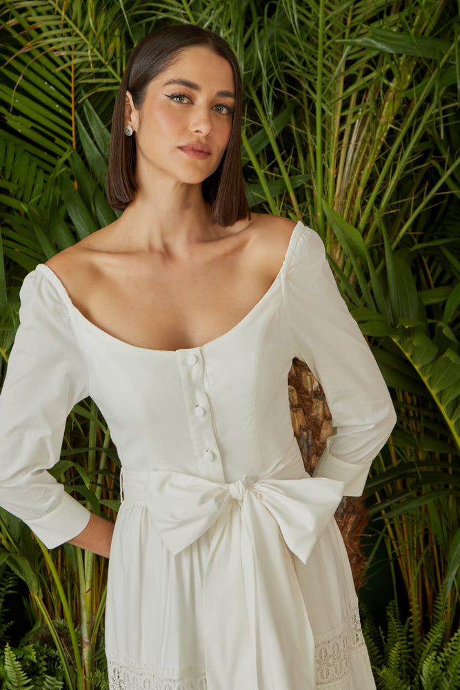 VESTIDO LONGO ENTREMEIOS RENDA COLEÇÃO VERÃO 24