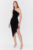 VESTIDO MIDI UM OMBRO SÓ COM RENDA COLEÇÃO VERÃO 24