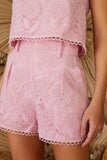 CONJUNTO DE SHORT E BLUSA CAVADA BORDADO DELICADO COLEÇÃO ALTO VERÃO 24