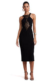 VESTIDO MIDI COM DETALHE DE RENDA NA FRENTE COLEÇÃO INVERNO 23