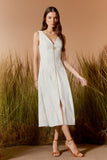 VESTIDO MIDI BORDADO METAL FLOR COLEÇÃO VERÃO 26