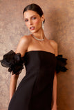 VESTIDO CURTO DETALHE FLOR COLEÇÃO INVERNO 25