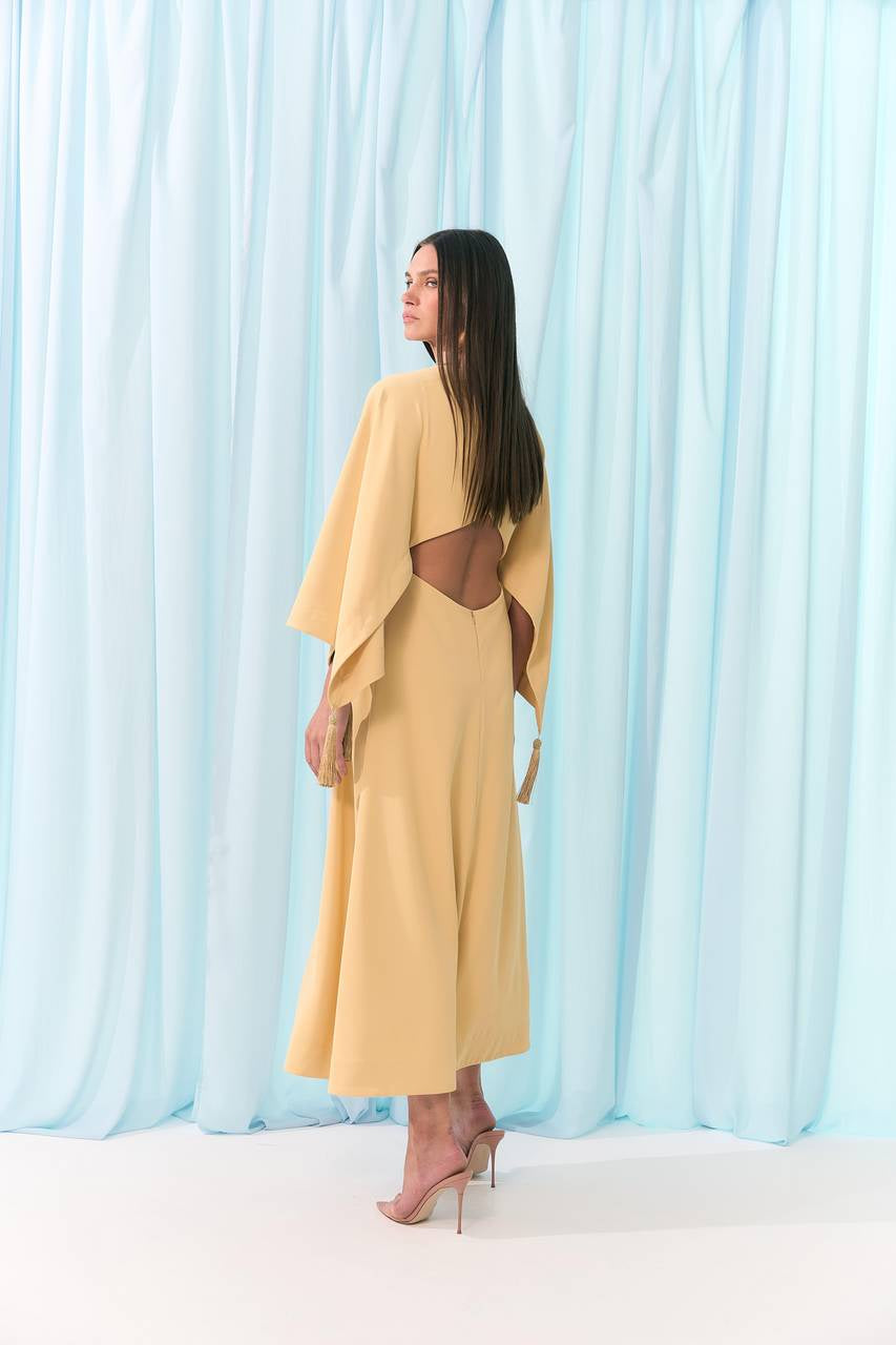 VESTIDO LONGUETE MANGA FARTA TENCEL COLEÇÃO VERÃO 26