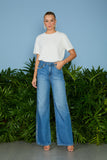 CALÇA JEANS MAJU BORDADO TACHAS COLEÇÃO VERÃO 26