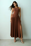 VESTIDO MIDI DECOTE NADADOR E SAIA ASSIMETRICA COLEÇÃO VERÃO 27