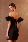 VESTIDO CURTO DETALHE FLOR COLEÇÃO INVERNO 25