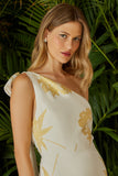 VESTIDO MIDI OMBRO SÓ LAÇO JACQUARD COLEÇÃO VERÃO 24