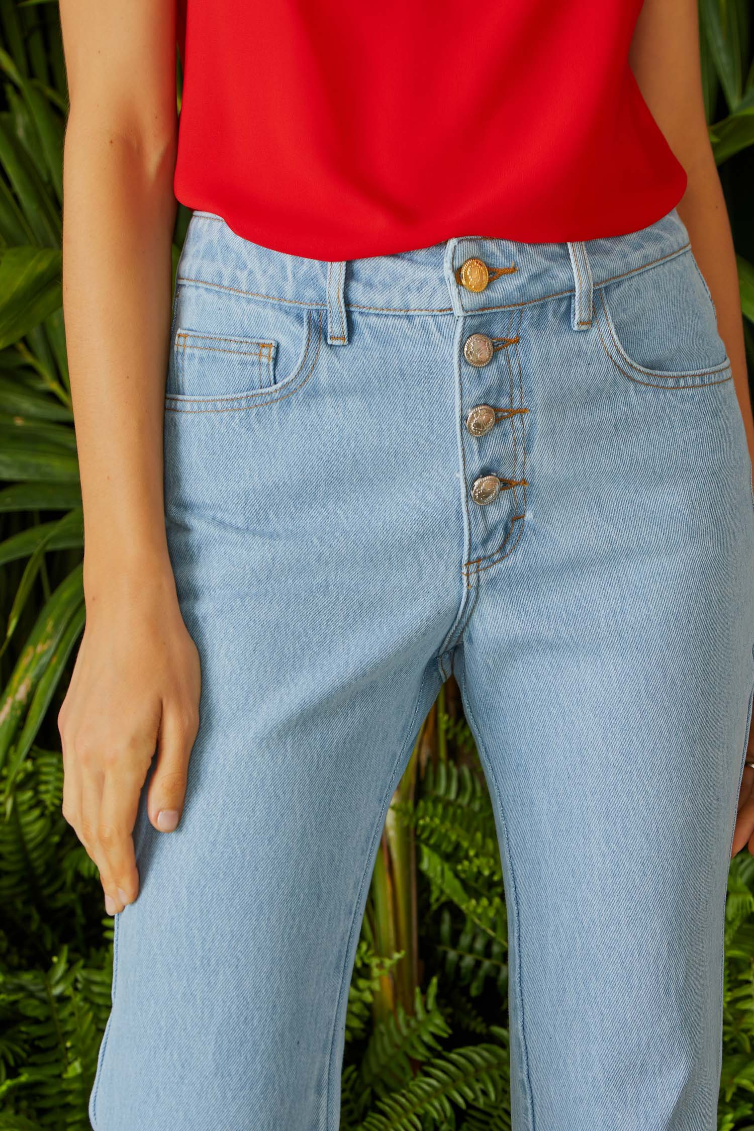 CALÇA JEANS BOTÕES COLEÇÃO VERÃO 24