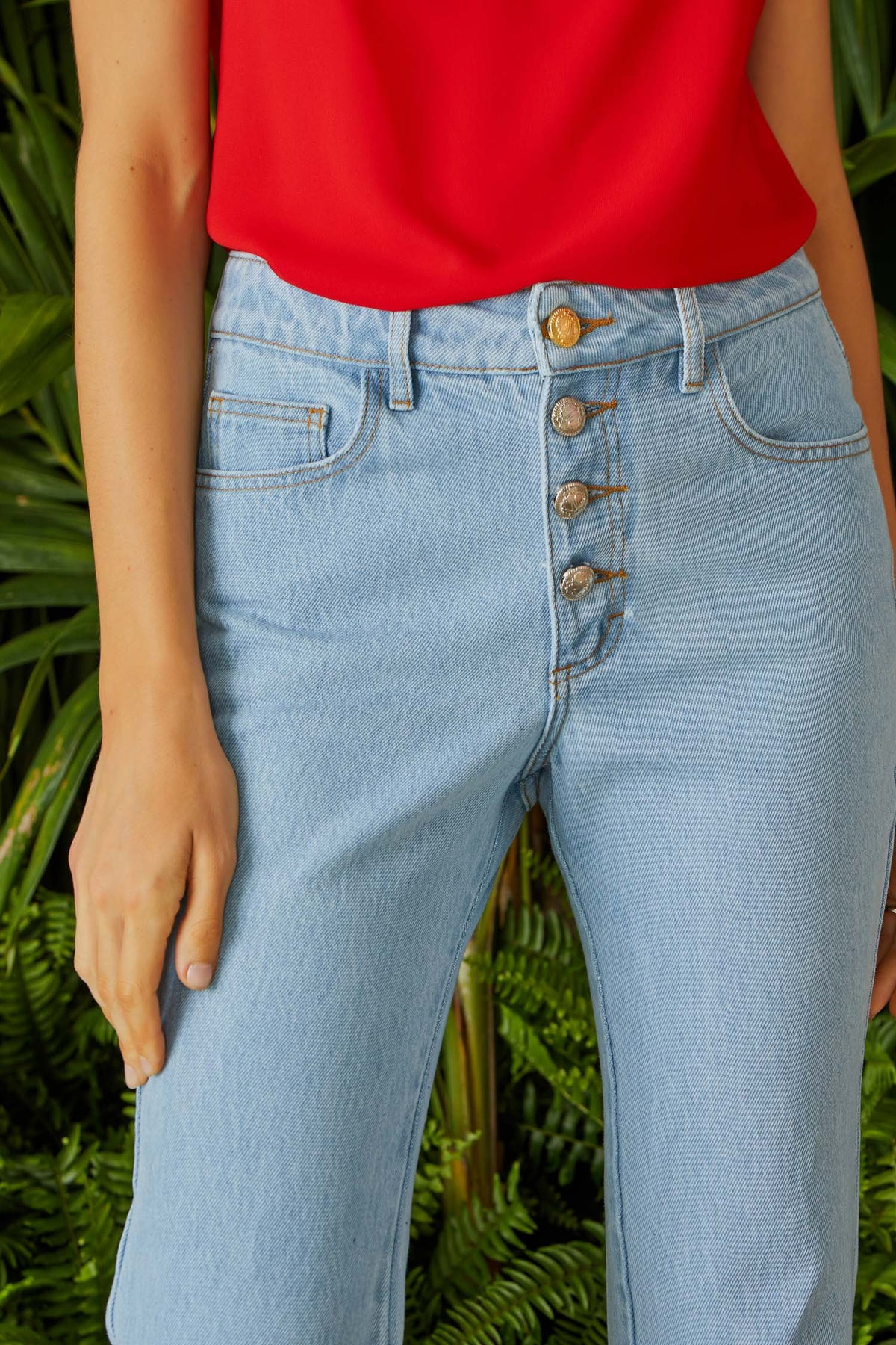 CALÇA JEANS BOTÕES COLEÇÃO VERÃO 24