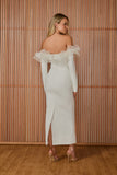 VESTIDO MIDI ANTONELLA BABADO DECOTE COLEÇÃO INVERNO 25